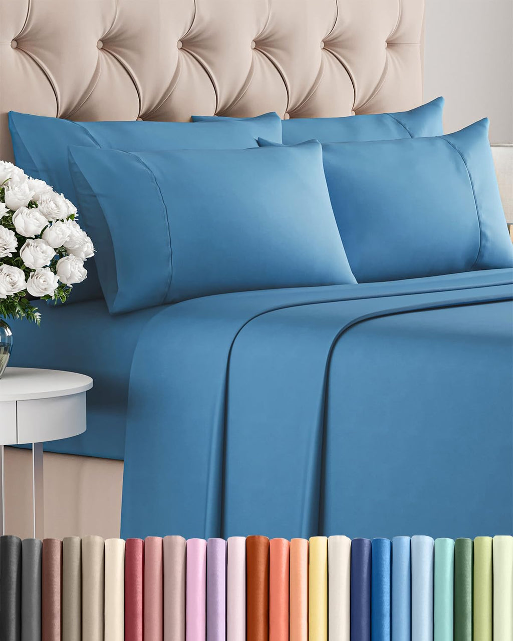 King 6 Piece Sheet Set - Comfy, Breathable & Cooling - Hotel Luxury Bedding for Women, Men, Kids, Teens & Children - 1 Flat & 1 Fitted…