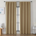 Simplebrand Ava Taupe Blackout Curtains for Bedroom 90 Inches Long 2 Panels Set, Solid Privacy Energy Saving Living Room Window Treatment C…