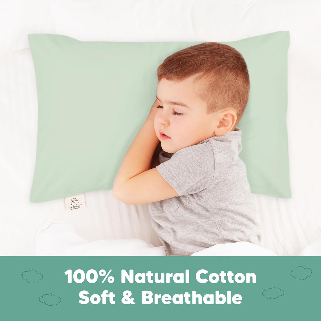 KeaBabies Toddler Pillowcase 13"x18" - Organic Cotton Toddler Pillowcase for Kids, Boys, Girls, Soft & Durable Cotton Cover for Miniature…