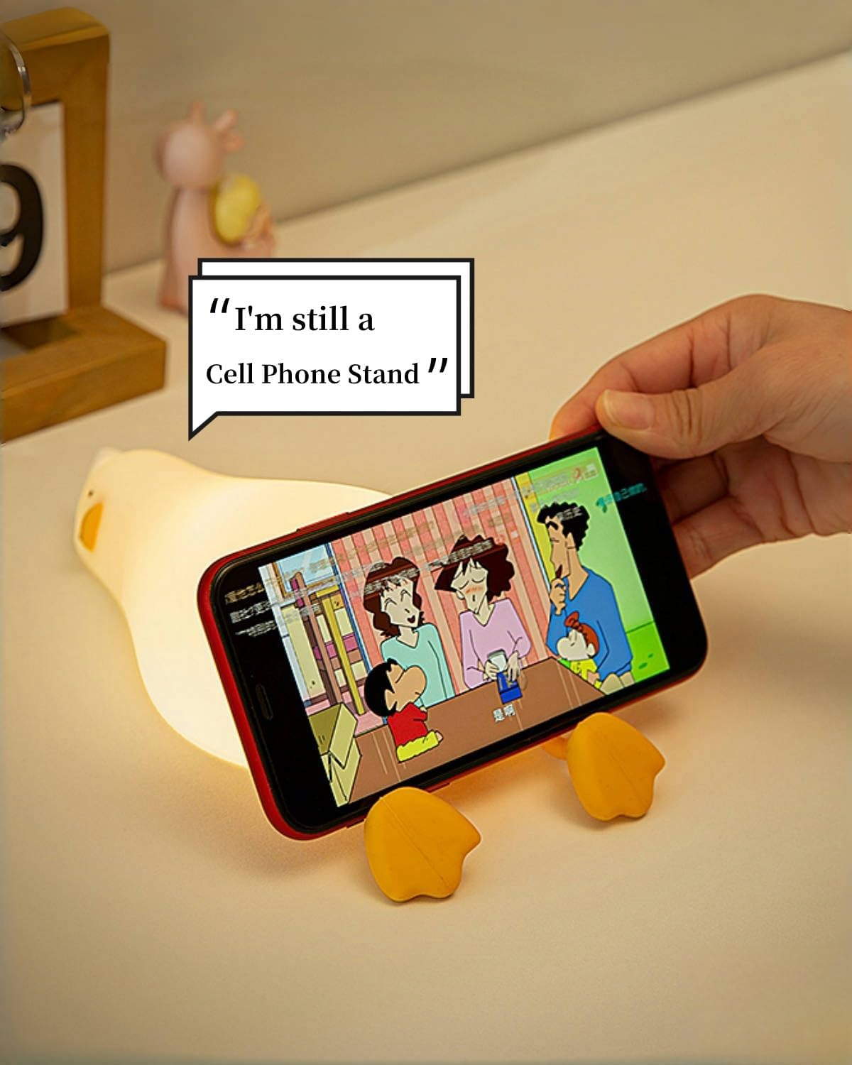 Lying Flat Duck Night Light, Squishy Duck Lamp with Tap Control, 30-Min Auto-Off Timer, Rechargeable Silicone Bedside Lamp for Kids…
