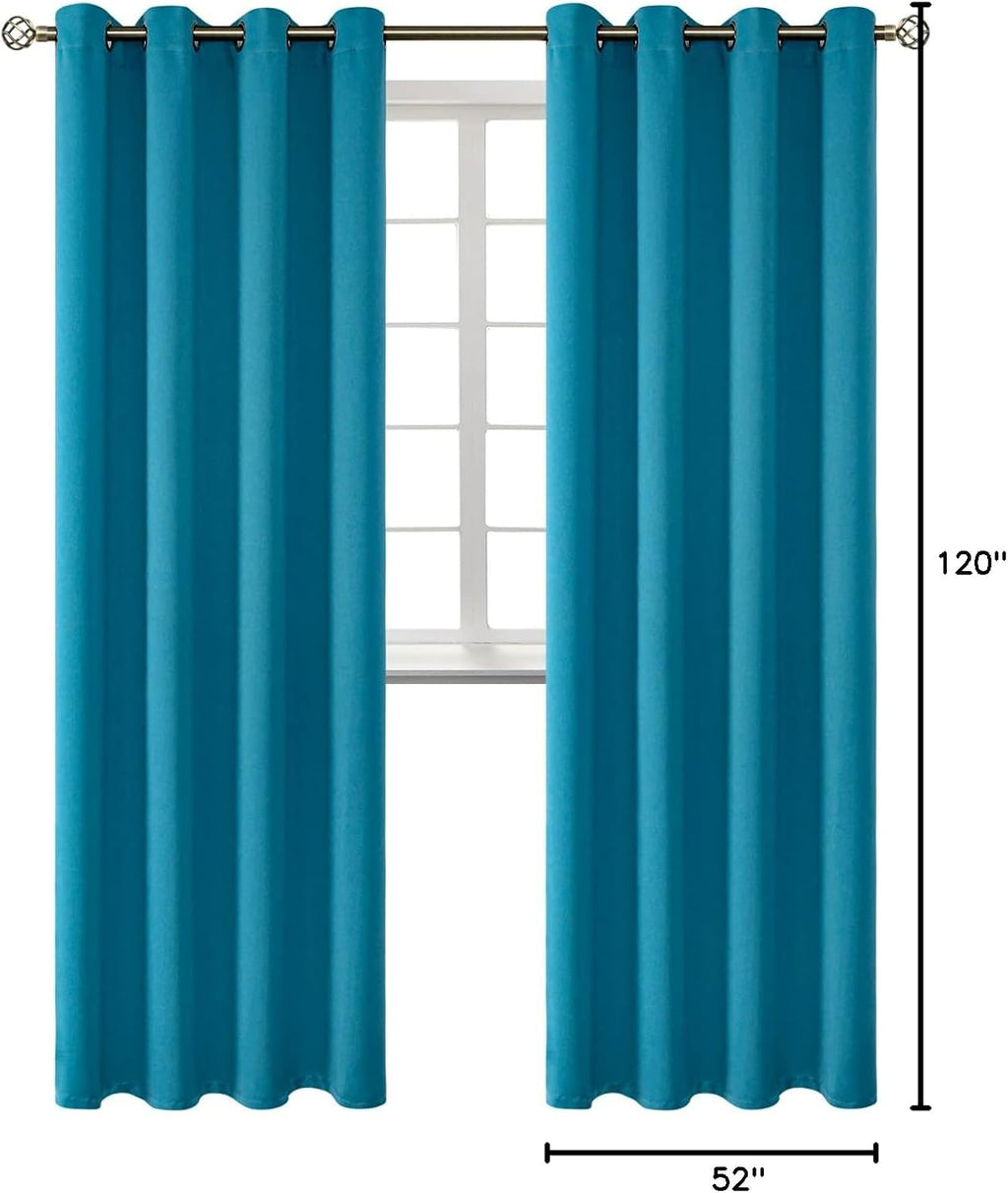 BGment Blackout Curtains - Grommet Thermal Insulated Room Darkening Bedroom and Living Room Curtains, Set of 2 Panels (52 x 120 Inch, Peaco…