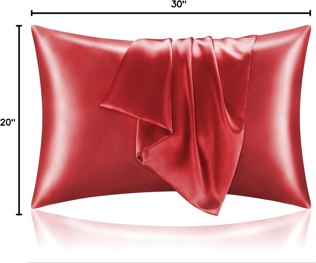 Bedelite Satin Pillowcase for Hair and Skin, Super Soft and Cooling Similar to Silk Pillow Cases 2 Pack with Envelope Closure, Gift for Wom…
