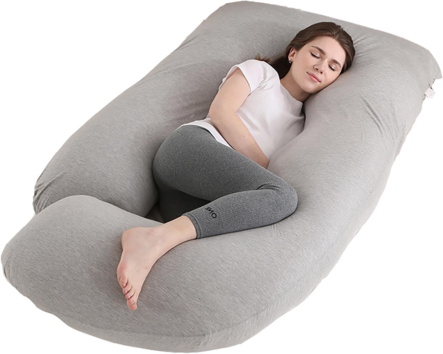 Jcickt Pregnancy Pillow for Sleeping,59 inch Maternity Pillow with Removable Washable Cover, J-Shaped Cooling Full Body Pregnant Pillow…