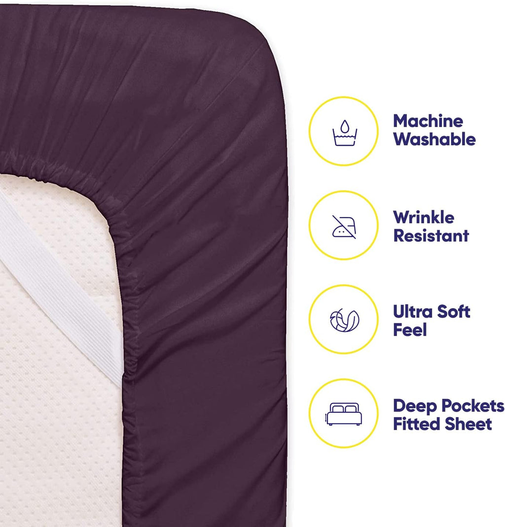 Twin Size Bed Sheets - 4 Piece 1500 Supreme Collection Fine Brushed Microfiber Deep Pocket Twin Sheet Set Bedding - 1 EXTRA PILLOW CASES…