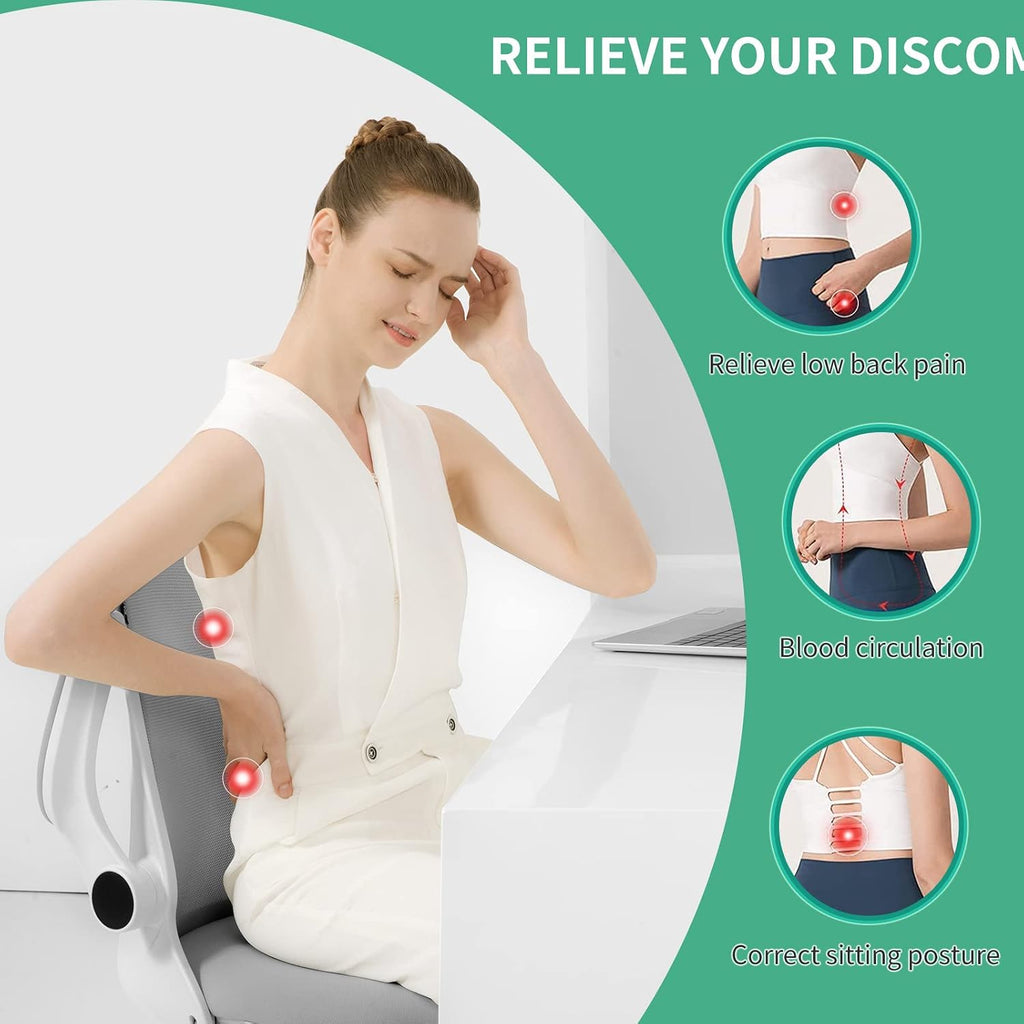 Seeknow-US Lumbar Support Pillow for Office Chair Back Support Pillow for Chair Car Seat Back Support Ergonomic Back Chair Pillow Desk Chai…