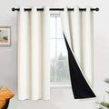 Yakamok 63 Inch Length 100% Blackout Curtains for Bedroom, 2 Thick Layers Thermal Insulated Grommet Total Blackout Drapes with Black Liner…