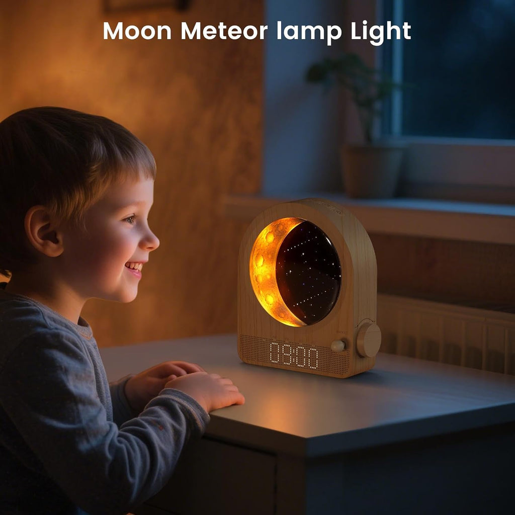 Epochleno Sunrise Alarm Clock, White Noise Machine & Meteor Moonlight - 10 Soothing Sounds, Dual Alarms, 30/60/90min Timer, Easy Snooze - B…