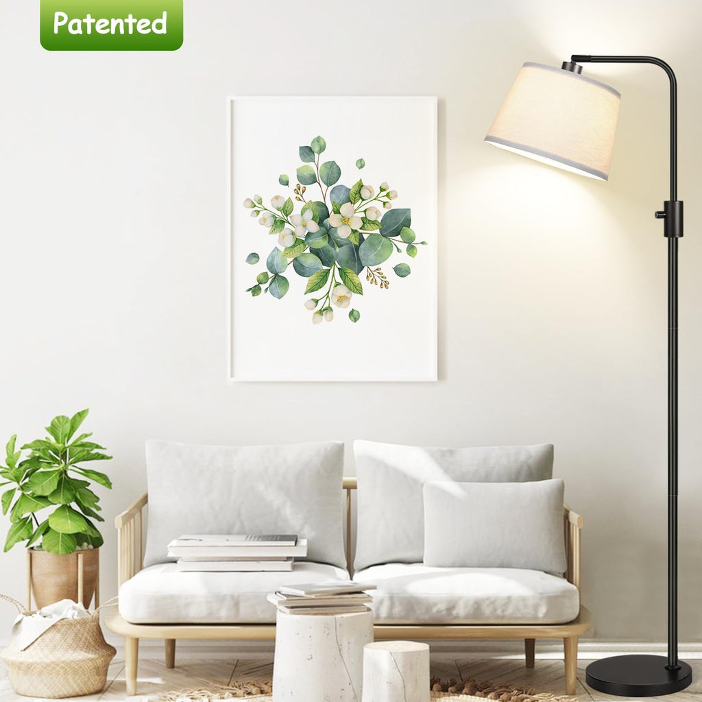 Upgraded】 Dimmable Floor Lamp, 1000 Lumens LED Edison Bulb Included, Arc Floor Lamps for Living Room Modern Standing Lamp with Linen…