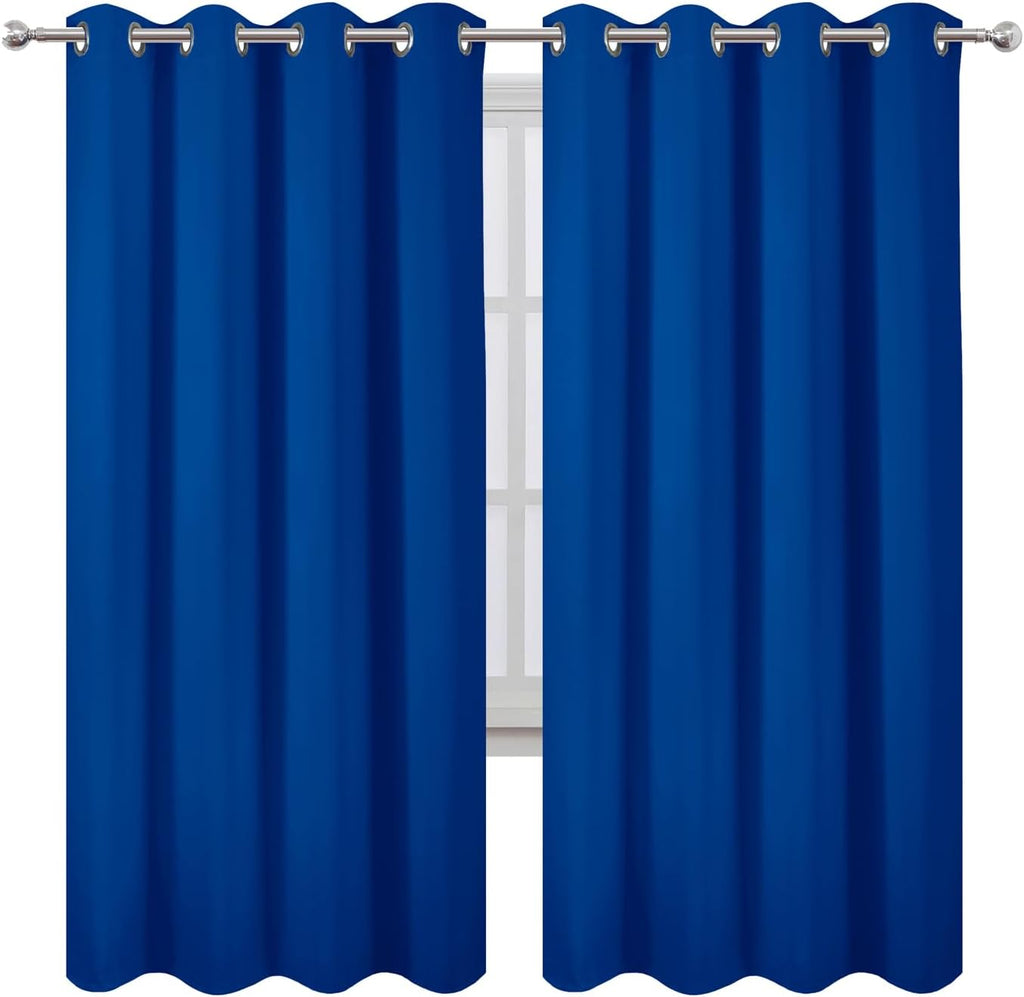 Lemomo Blackout Curtains 66 x 72 Inch Long Royal Blue Curtains Set of 2 Panels Room Darkening Curtains for Bedroom and Living Room 72 Inch…