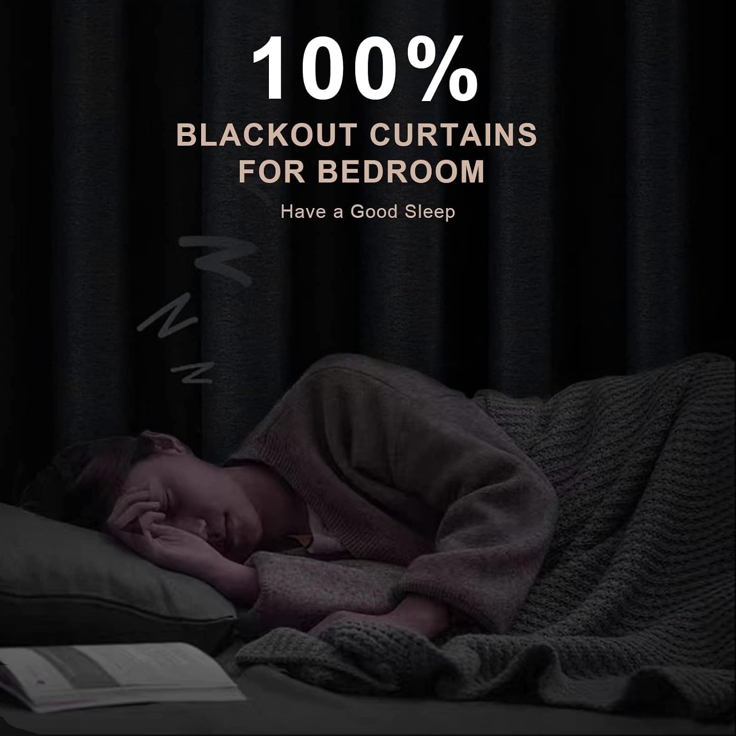 Inovaday 100% Blackout Curtains 108 Inches Length 2 Panels Set, Back Tab/Rod Pocket Linen Black Out Curtains for Bedroom, Thermal Insulated…