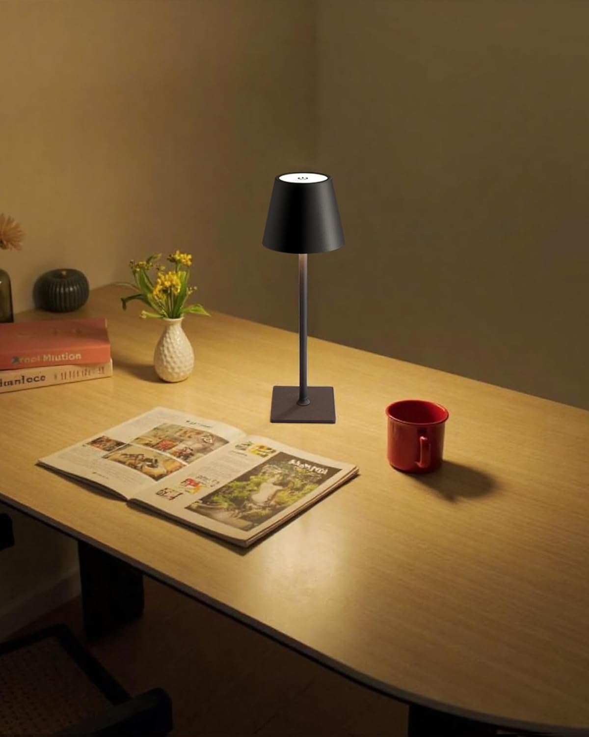 KDG 2 Pack Cordless Table Lamp, Portable LED Desk Lamps, 5000mAh Battery Operated, 3 Color Stepless Dimming Up, for Restaurant, Bedroom…