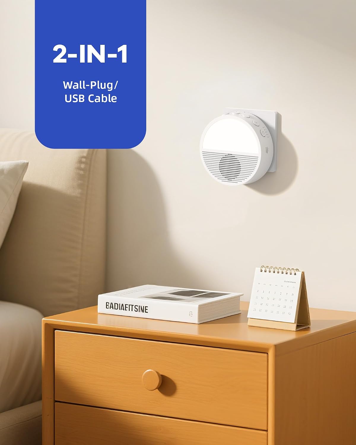 Wall Plug in White Noise Sound Machine for Office Privacy, Sunset Inspiration Baby Sound Machine for Night Feeding, Sleep Machine with…