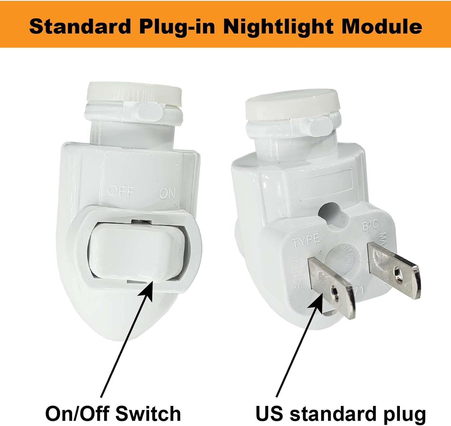 Plug-in Night Lights, Standard Plug-in Nightlight Module, On/Off Switch, E12 Socket C7 Led Light Bulbs, Suitable for DIY Handmade Decorative…