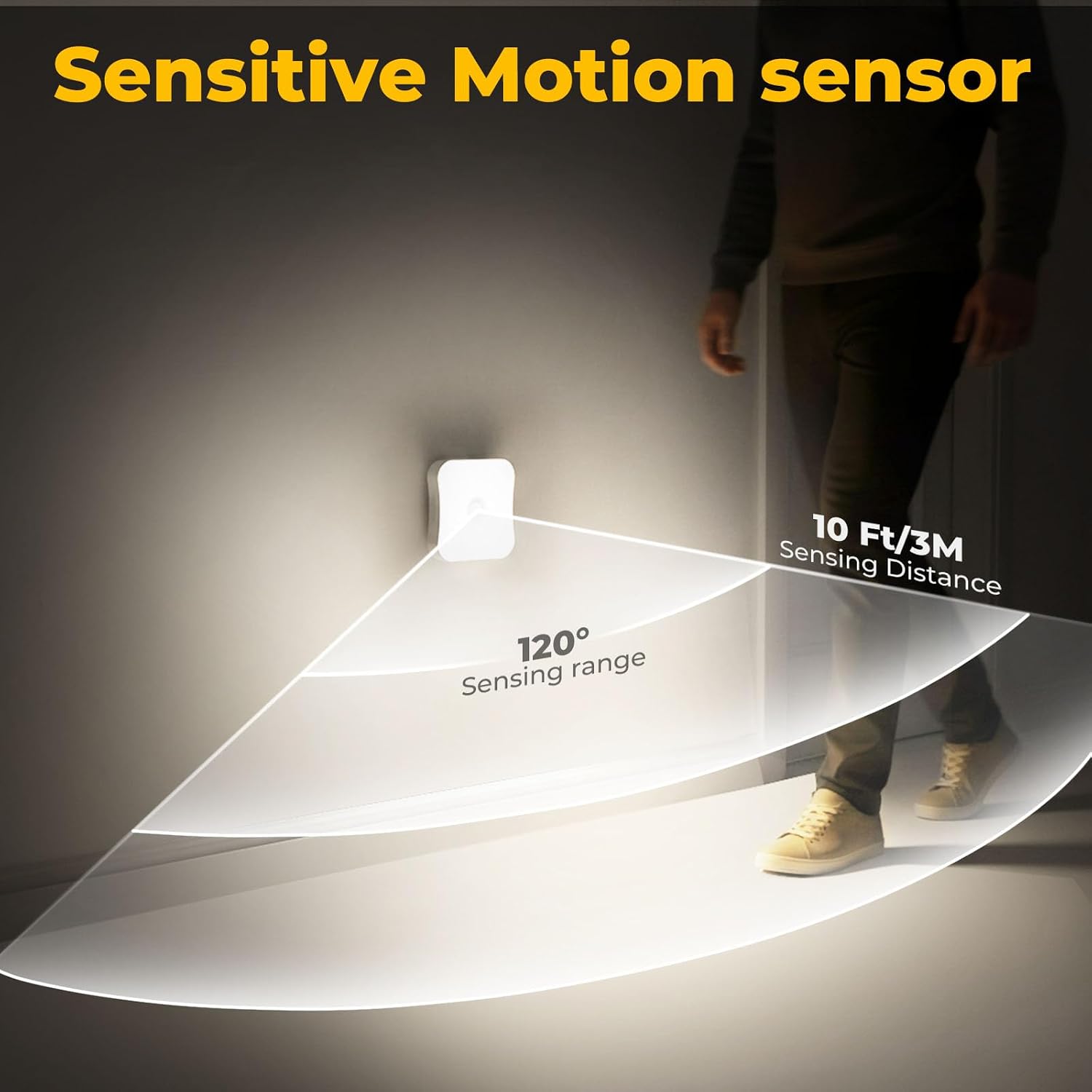 Rechargeable Motion Sensor Light Indoor Stair Lights Rechargeable Battery Night Light Stick On Magnetic Motion Lights for Stair, Step…