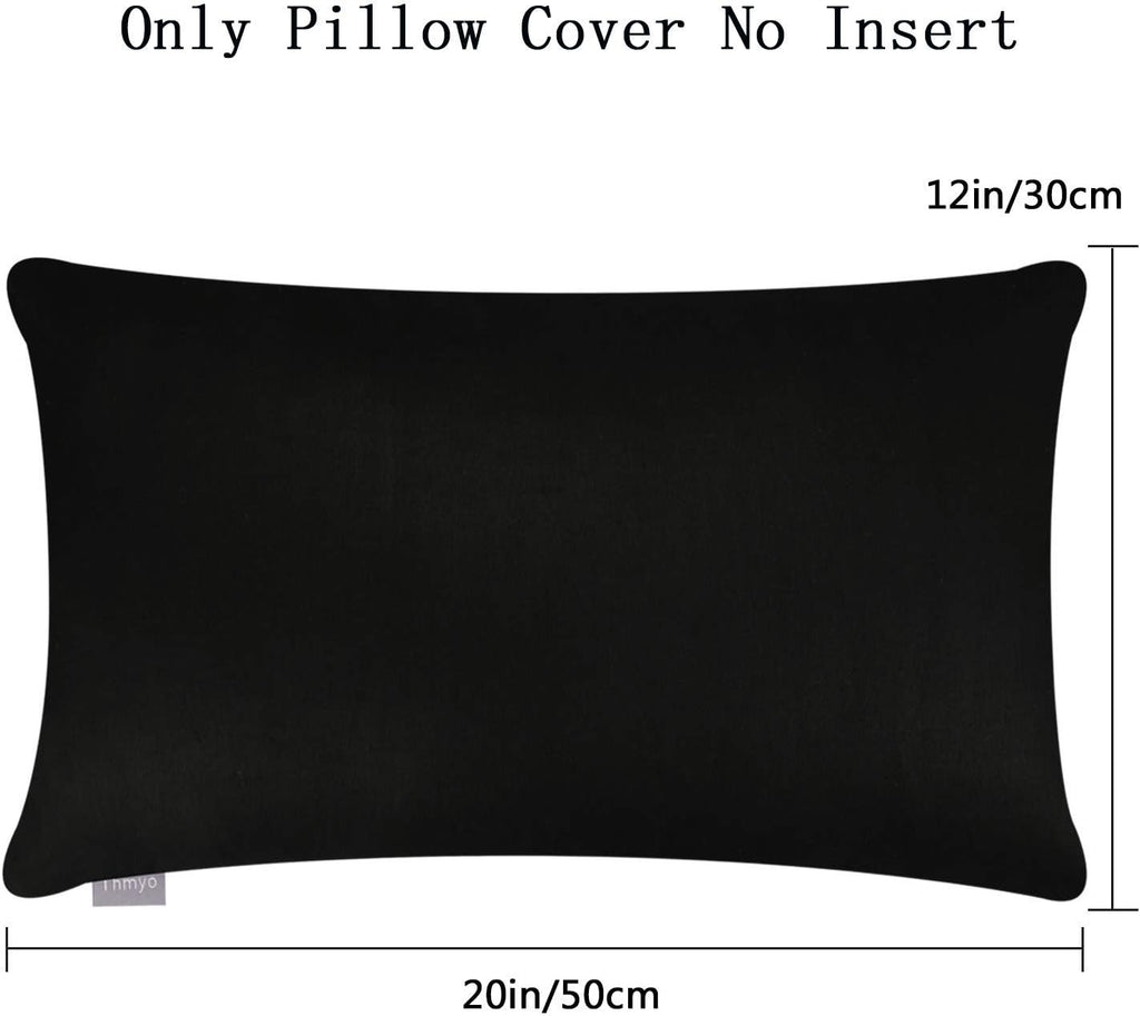 Thmyo 4-Pack 100% Cotton Lumbar Comfortable Solid Decorative Throw Pillow Case Rectangle Cushion Cover Sublimation Blank Pillow Covers Chri…