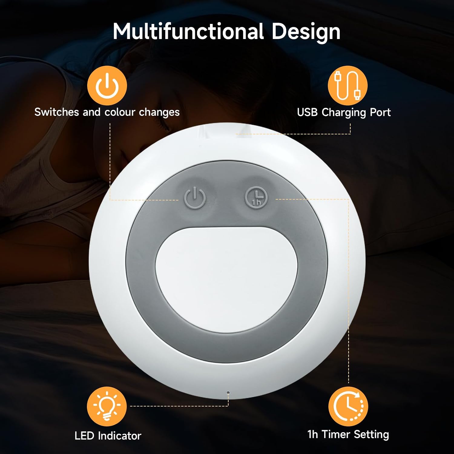 Tyute Baby Night Light, Nursery Night Lamp with 8 RGB Colors Changing, Soft BPA Free Silicone Touch Night Light for Kids Room Breastfeeding…