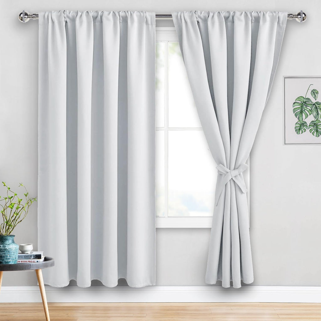 Jiuzhen Blackout Curtains for Bedroom - 60 Inch Extra Wide Thermal Insulated Room Darkening Privacy Soundproof Curtains for Living Room/Dor…