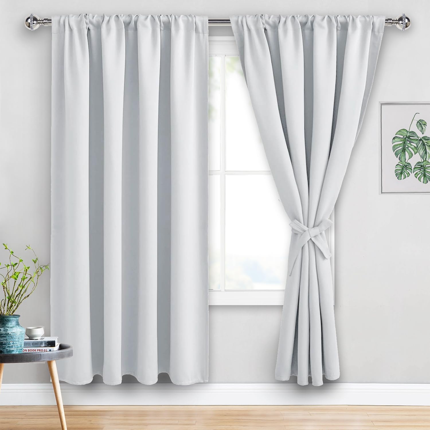 Jiuzhen Blackout Curtains for Bedroom - 60 Inch Extra Wide Thermal Insulated Room Darkening Privacy Soundproof Curtains for Living Room/Dor…