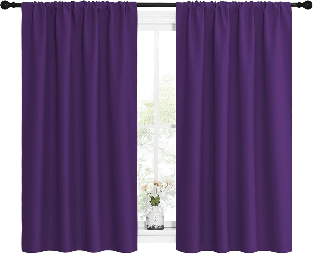 NICETOWN Kitchen Curtains, Short Blackout Curtains & Drapes, Home Decoration Window Treatment Cafe Curtain Panels with Rod Pocket (Royal…