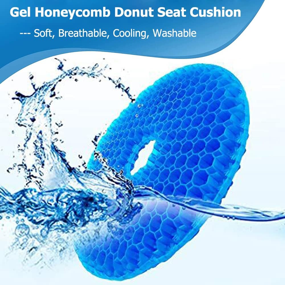 Helishy Donut Pillow for Tailbone Pain, Gel Seat Cushion Donut Cushion Hemorrhoid Relief Butt Cushion - Breathable Honeycomb Office Chair C…