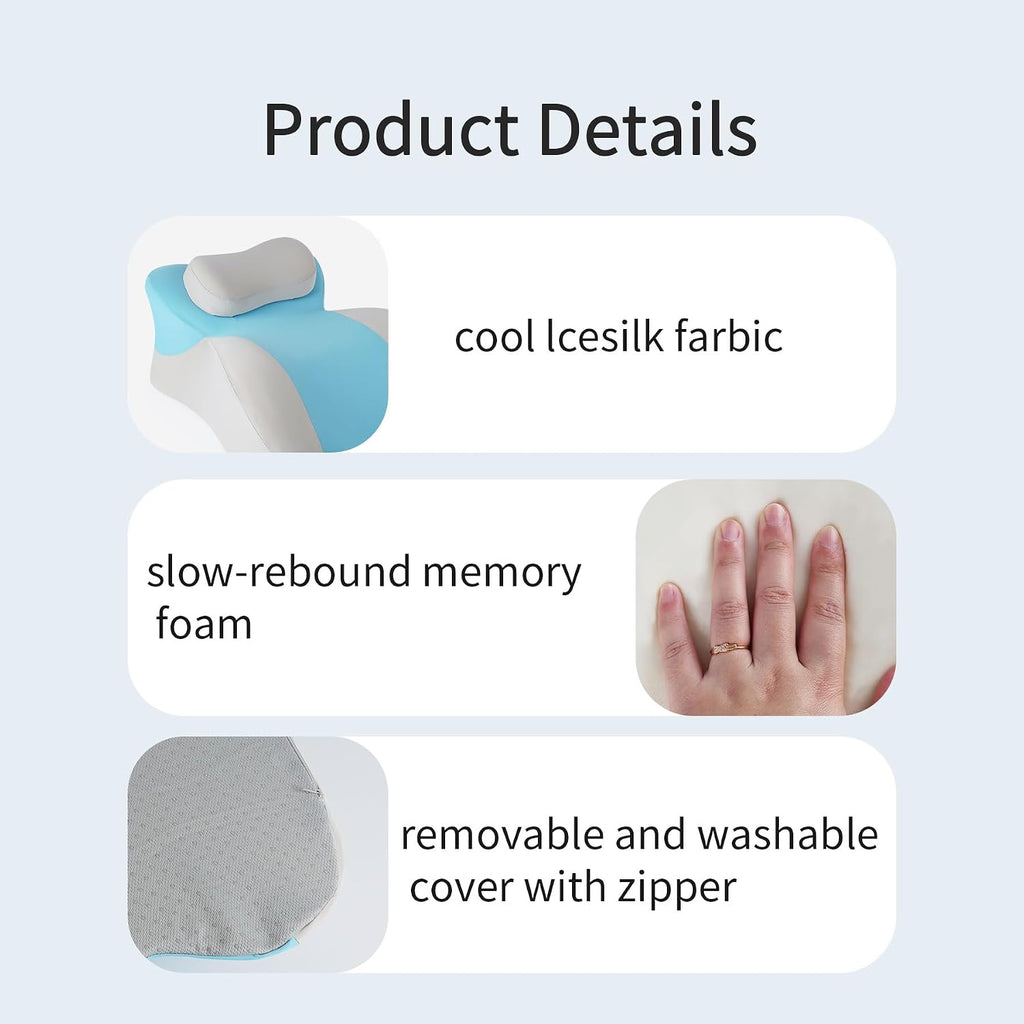 YouBath Reading Prone, Memory Foam Ergonomic Wedge Pillow for Bed Sitting Up Prone Pillow Face Down Sleep, Resting, Relaxing Back, with Rem…