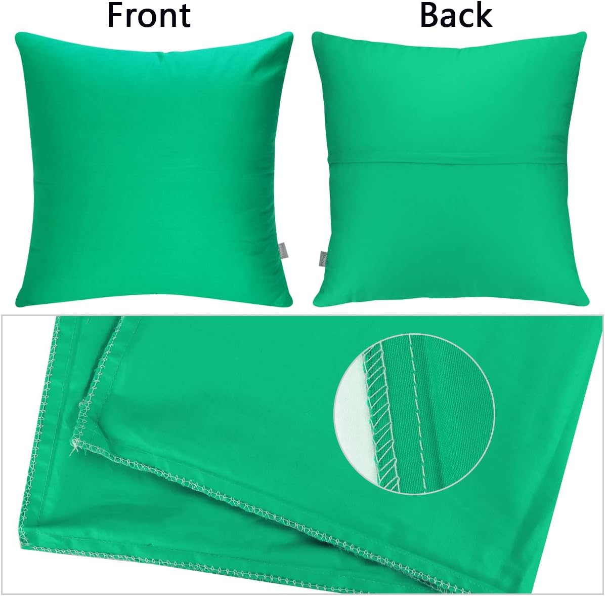 Thmyo 4-Pack 100% Cotton Decorative Throw Pillow Cases, 26x26 inch/ 66x66cm, Bright Green 4 pack 26inch Cotton