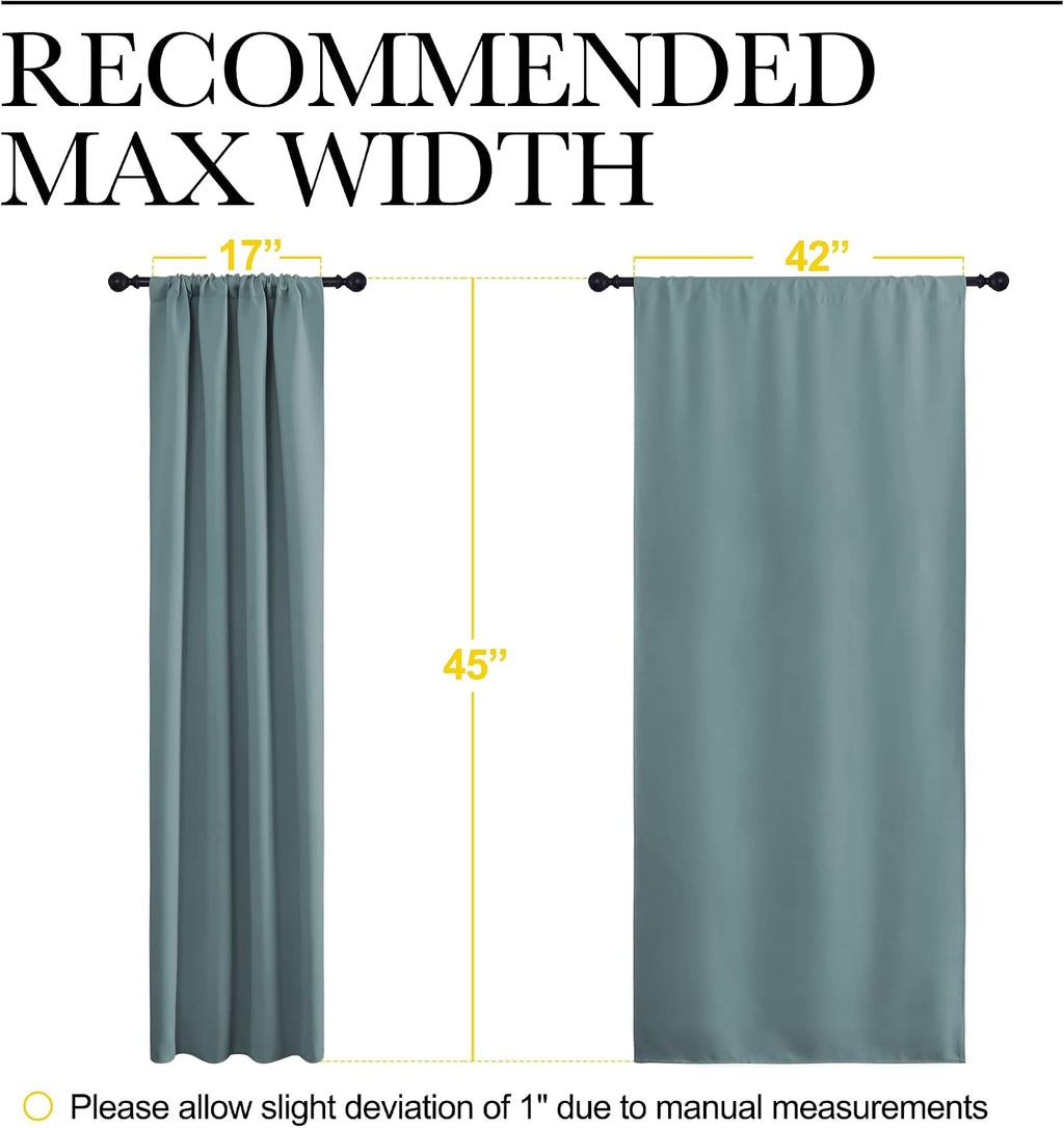 NICETOWN Greyish Blue Blackout Curtains Panels for Window, Thermal Insulated Rod Pocket Blackout Drapes/Draperies for Living Room (2…