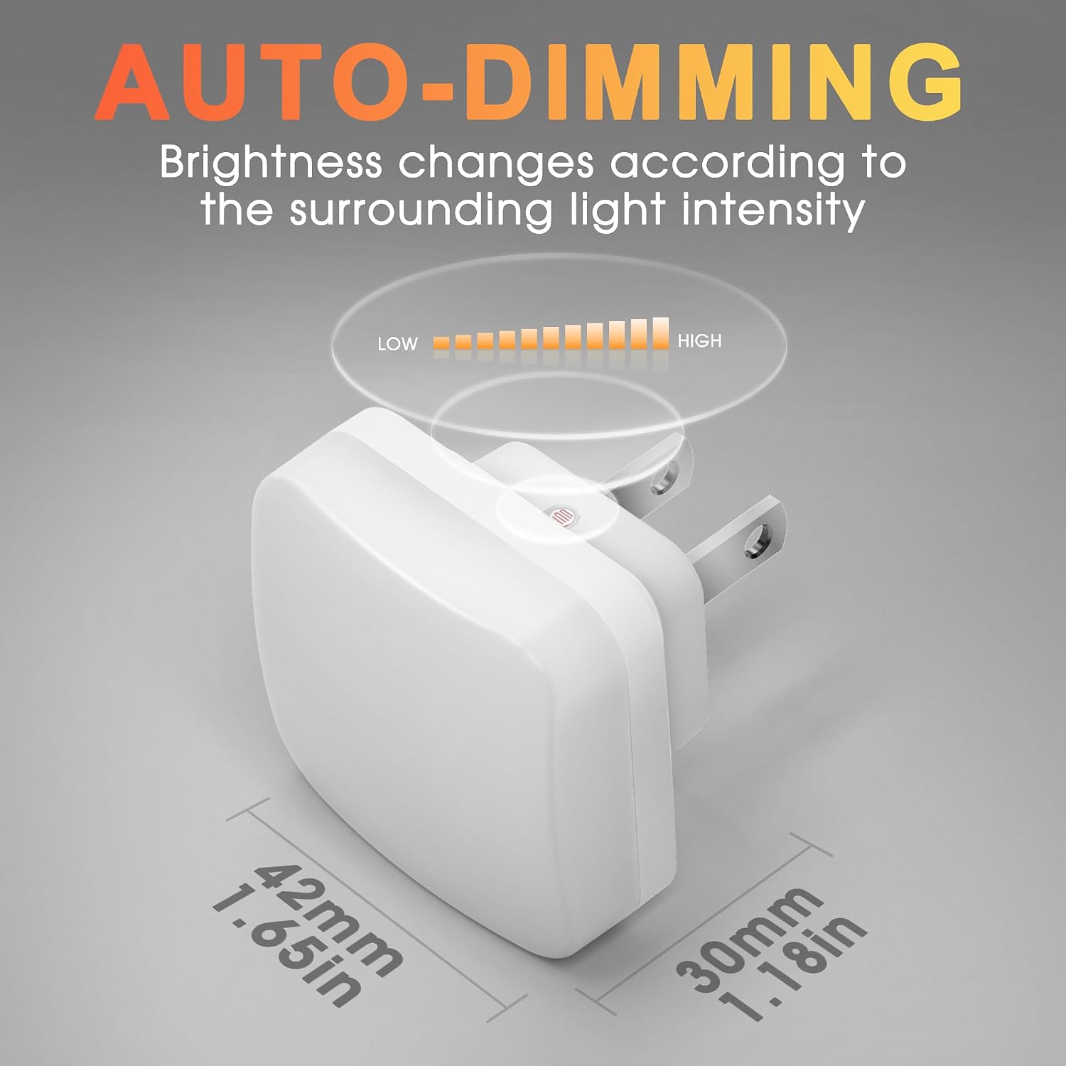 Amber Night Lights Plug into Wall, Nightlights With Light Sensor Dusk to Dawn, 0.3W Square Plug in Night Light for Kids, Amber Night…