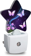 Butterflies Star Night Light Plug in, Decorative Night Light for Kids Room Nursery Bedroom, Soft Glow Sensor Lamp for Hallway Bathroom…