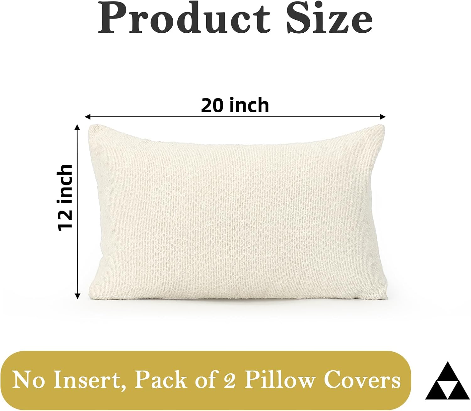 JoraLion 12x20 inch Boucle Throw Pillow Covers, Cream Woven Texture Neutral Pillow Cover Breathable Cushion Case for Couch Sofa Bed…