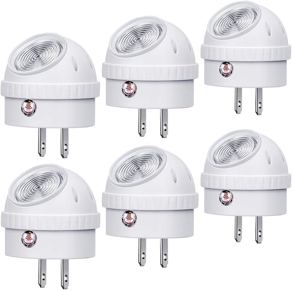 Emotionlite Plug-in Night Lights, Neutral White LED Nightlight, 360° Rotation, Dusk to Dawn Sensor, Kids, Adult, Bedroom, Hallway…