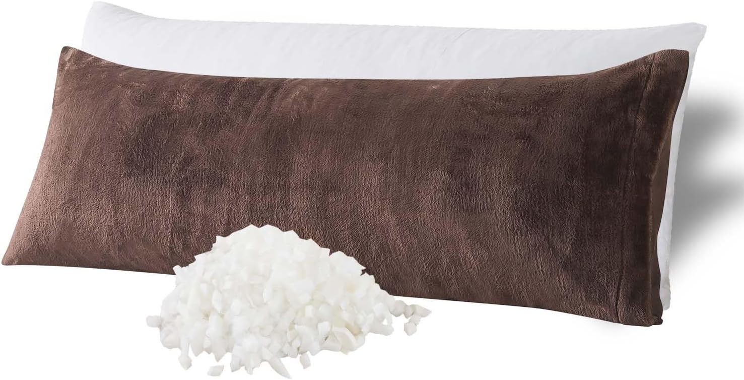 WhatsBedding Memory Foam Body Pillow with Plush Fuzzy Cover, Full Body Pillow for Adults, Long Pillow for Sleeping, Soft Pillow Fluffy…
