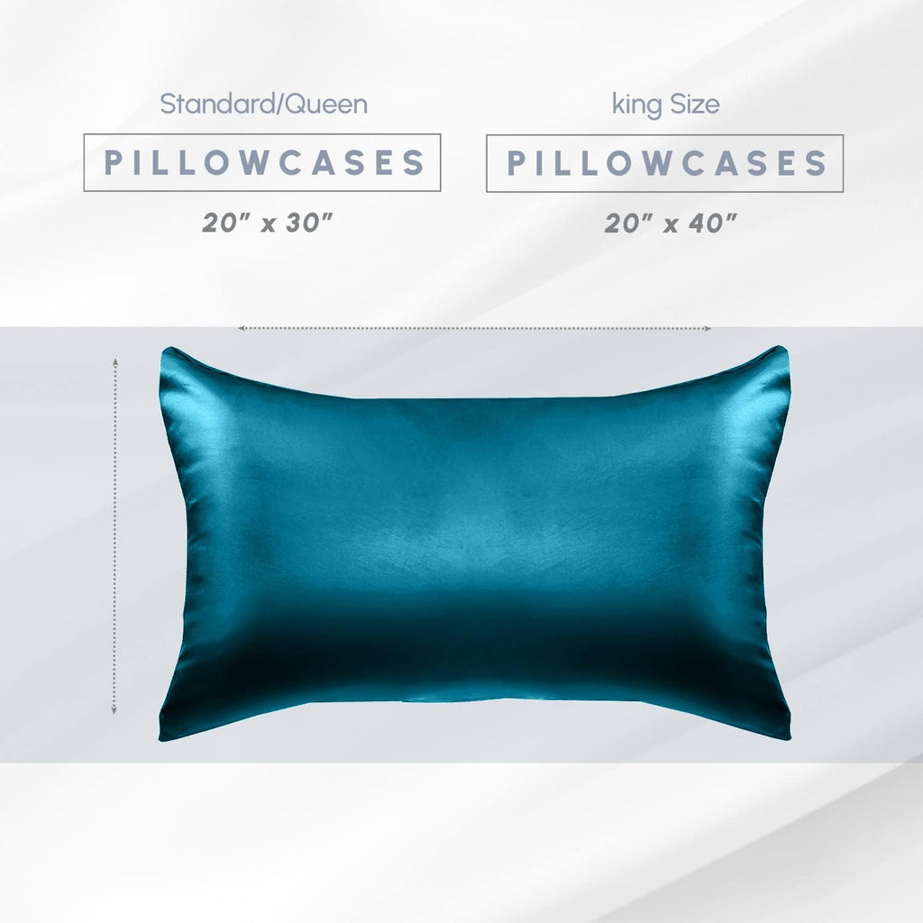 Elegantcomfort Elegant Comfort 4-Pack Cooling Viscose Satin Pillowcase Set with Hidden Zipper Closure, Silky Smooth for Hair and fabric…