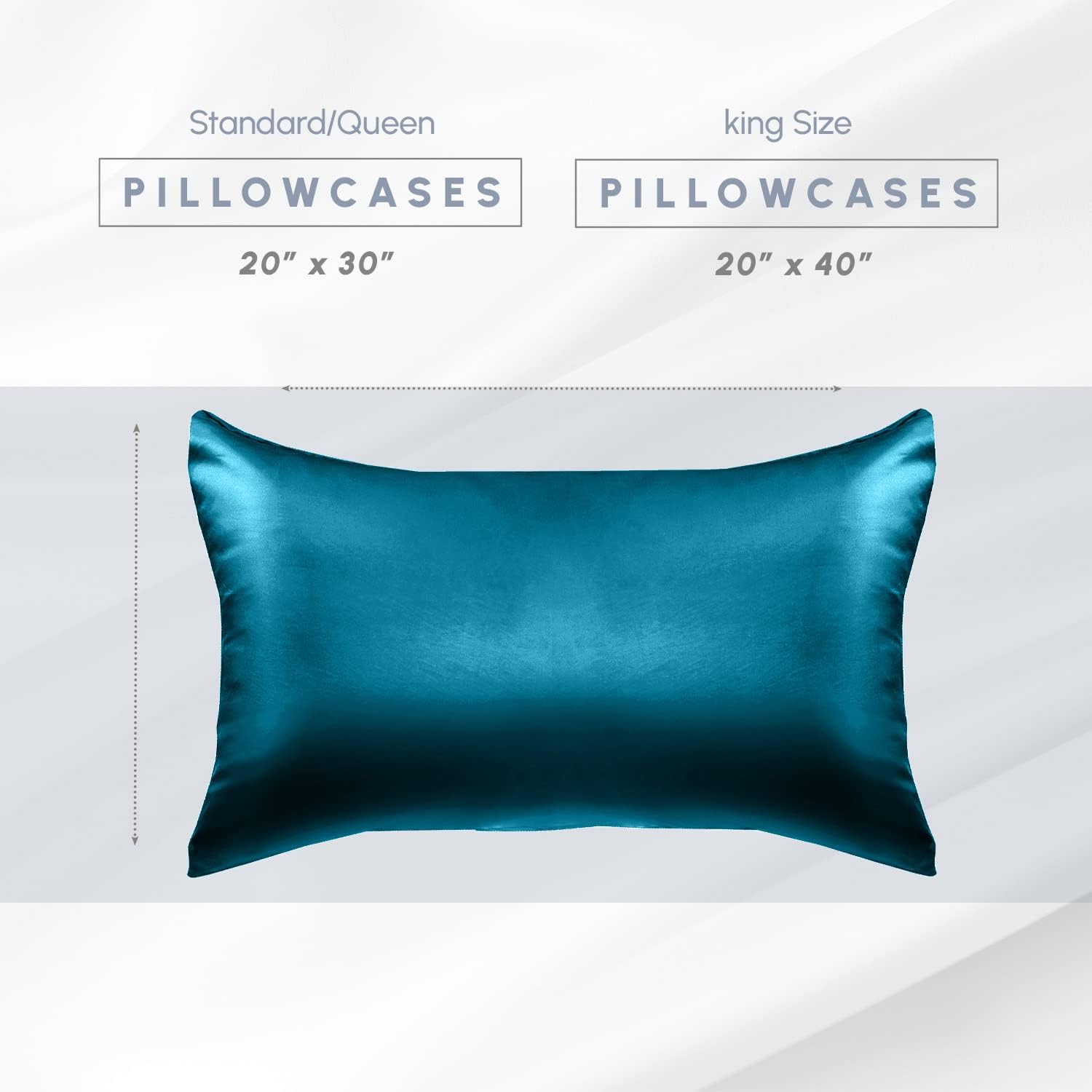 Elegantcomfort Elegant Comfort 2-Pack Cooling Viscose Satin Pillowcase Set with Hidden Zipper Closure, Silky Smooth for Hair and fabric…