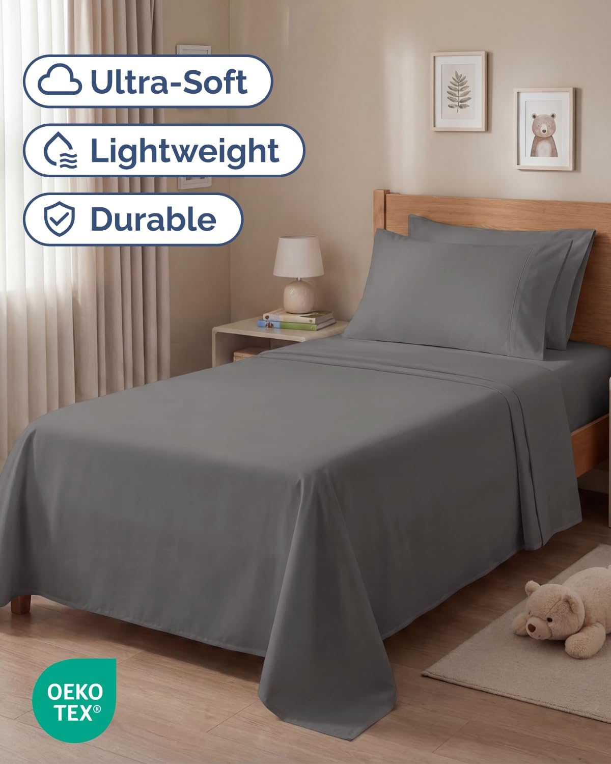 Twin 4 Piece Sheet Set - Comfy, Breathable & Cooling - Hotel Luxury Bedding for Women, Men, Kids, Teens & Children - 1 Flat & 1 Fitted…