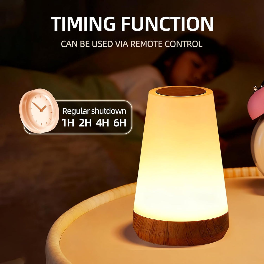 Night Light, Dimmable Touch Lamp and Remote Control, 13 RGB Colors & 5 Brightness, Rechargeable Bedside Table Lamp for Baby Kids Nursery…