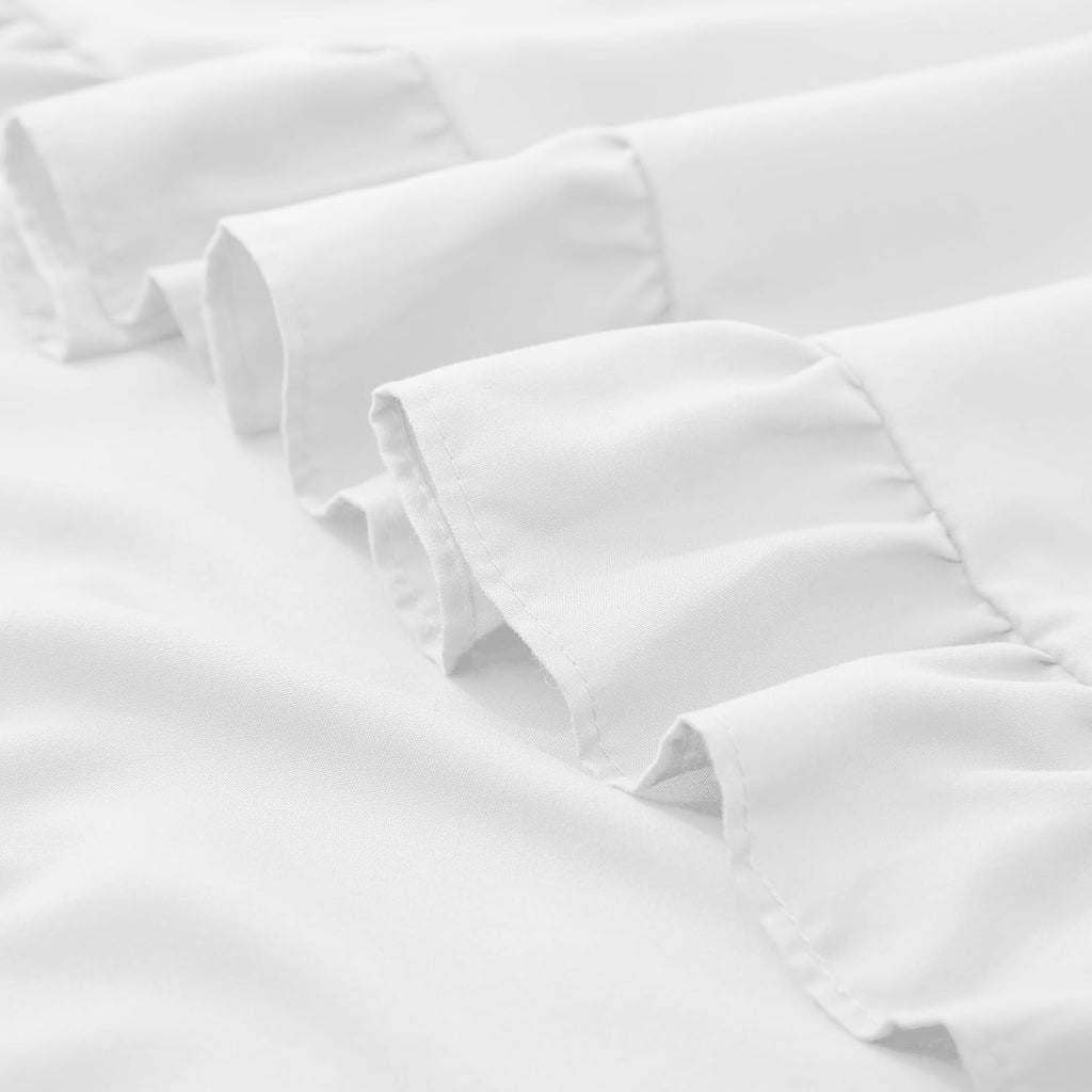 KKJIAF Ruffle Pillow Cases 26x26 Inches, White Square Ruffled Pillow Covers Set of 2, Microfiber Wrinkle Resistant Pillow Shams with…