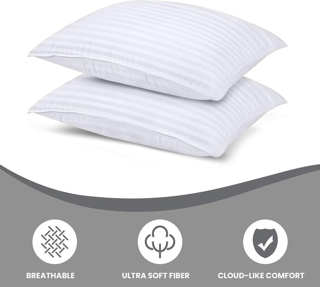 Utopiabedding Utopia Bedding Bed Pillows for Sleeping Standard Size (White), Set of 2, Down Alternative Pillow for Sleeping, Cooling Hotel…