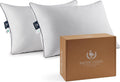 PacificCoast Pacific Coast Goose Feather and Down Bed Pillows Standard Size Set of 2, Hotel Pillow for Sleeping, Downproof, Soft, Fluffy, 1…