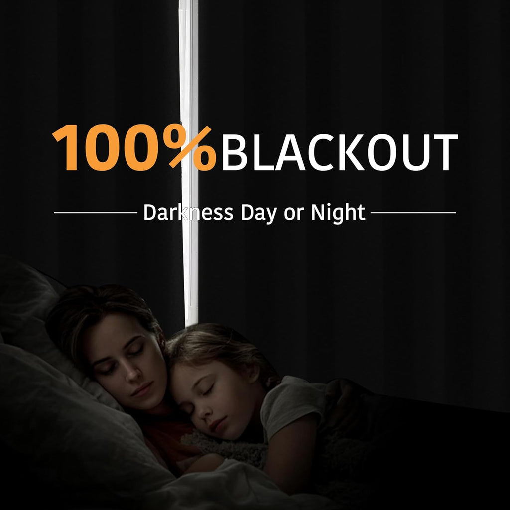Rybhome RYB HOME Extra Long 100% Blackout Room Divider Curtains for Bedroom 108 Inch Long, Extra Wide Privacy Sliding Door Blinds for Patio…