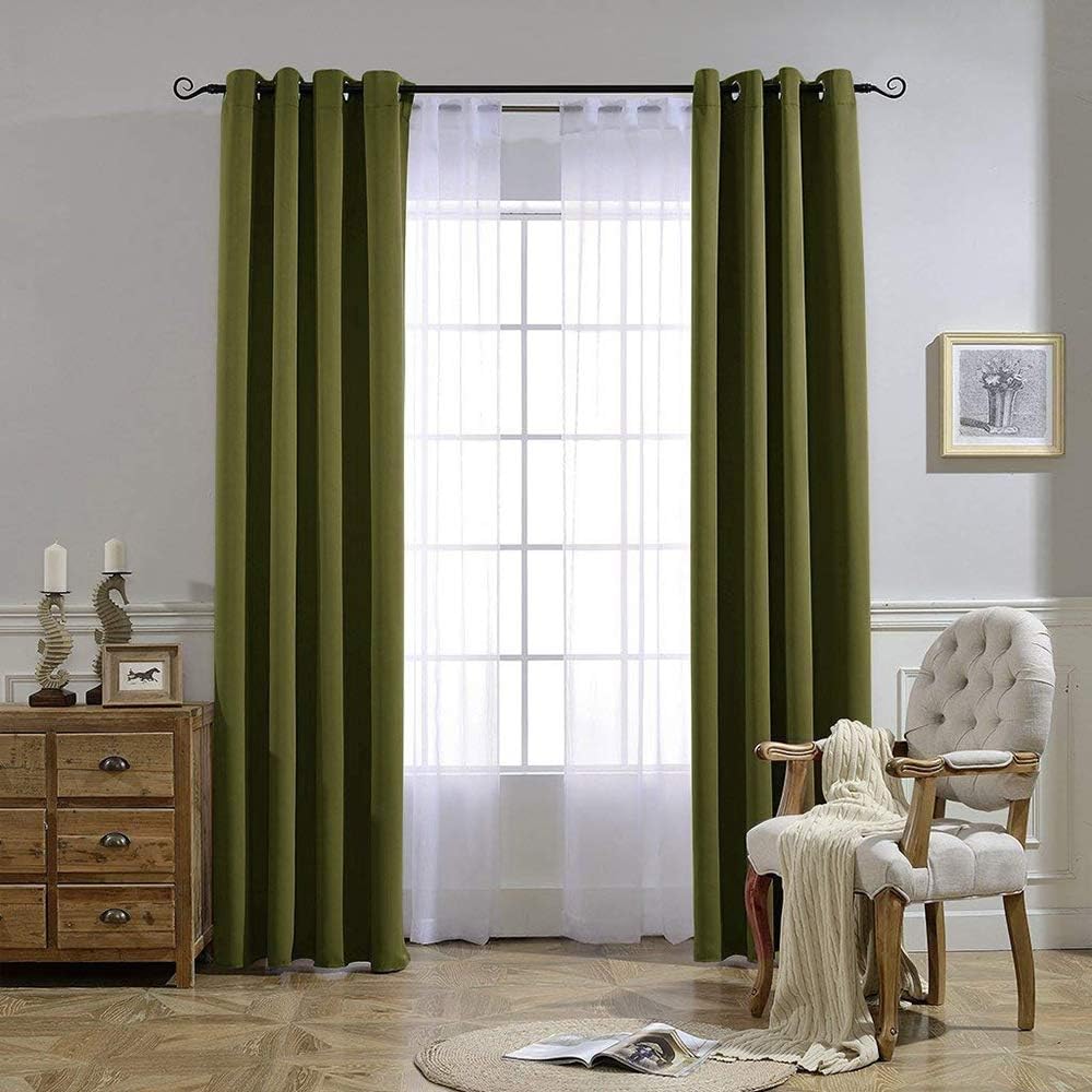 Nicetown 84 inches Bedroom Curtains Panels - Functional Window Decorative Blackout Drapes for Bedroom, Thermal Insulated, Privacy Assured (…