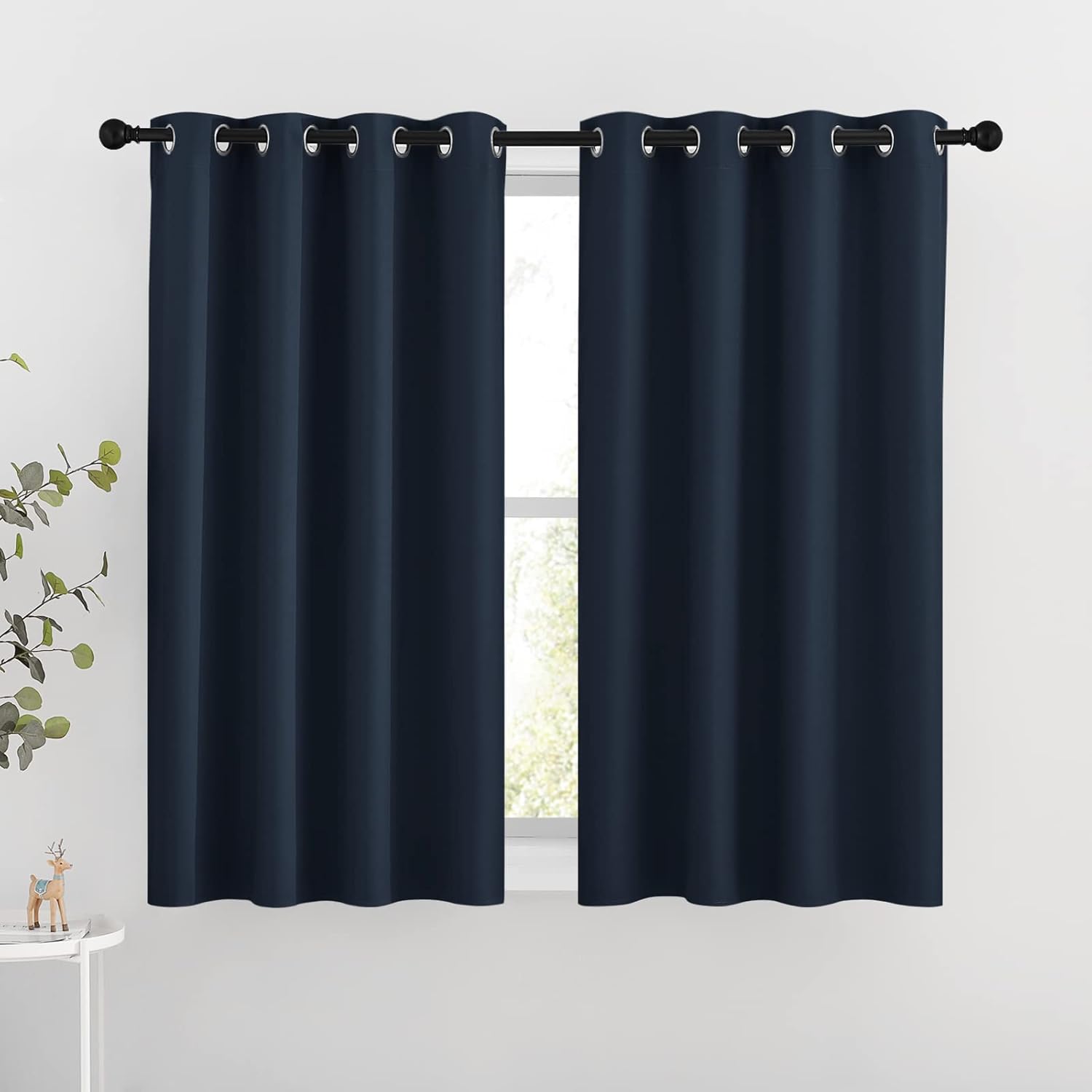 NICETOWN Blackout Curtains and Drapes for Kitchen - Thermal Insulated Solid Grommet Top Blackout Panels/Draperies for Kid's Room (Navy, 1…