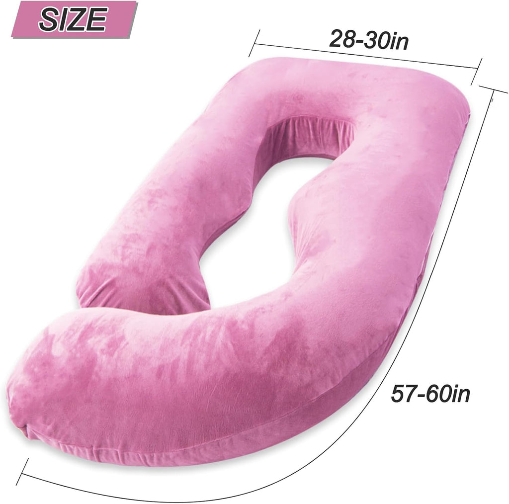 60 Inch Pregnancy Pillow for Sleeping, Extra Large U Shaped Body Pillow, Maternity Pillow for Pregnant Women (Purple)
