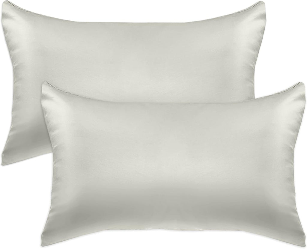 Elegantcomfort Elegant Comfort 2-Pack Cooling Viscose Satin Pillowcase Set with Hidden Zipper Closure, Silky Smooth for Hair and fabric…