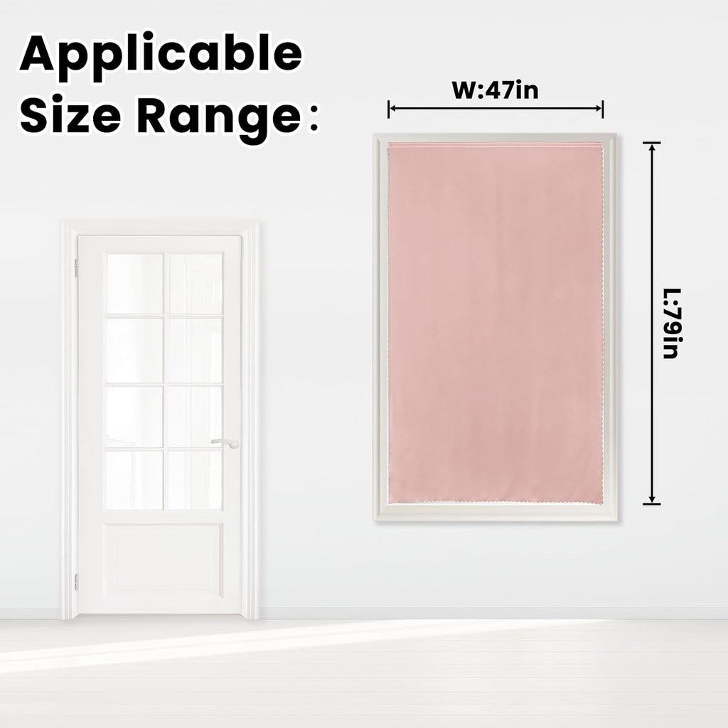 Self Adhesive Blackout Curtains- Stick on Curtains Shades Window Blinds Curtains No Rod Needed Easy to Hang Curtain, Use for Bedroom…