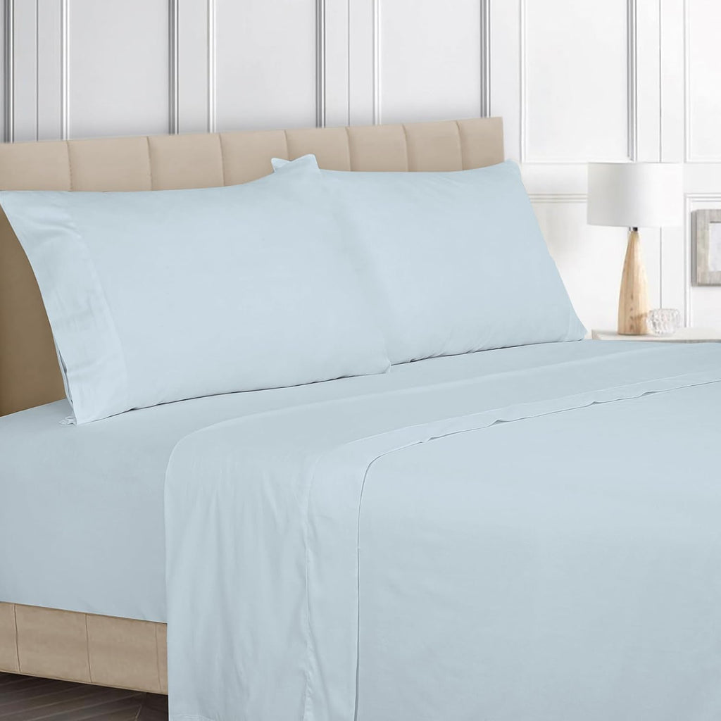 Royalelinens ROYALE LINENS Bamboo Viscose Queen Sheet Set - Cooling Bed Sheet Set - 1 Fitted, 1 Flat & 2 Pillowcase - Fits Up to 16" - Orga…
