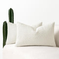 Miulee 12x20 Inch Decorative Lumbar Pillow Covers for Couch Bed Set of 2 Textured Boucle Neutral Throw Pillow Covers Cream White Accent Sol…