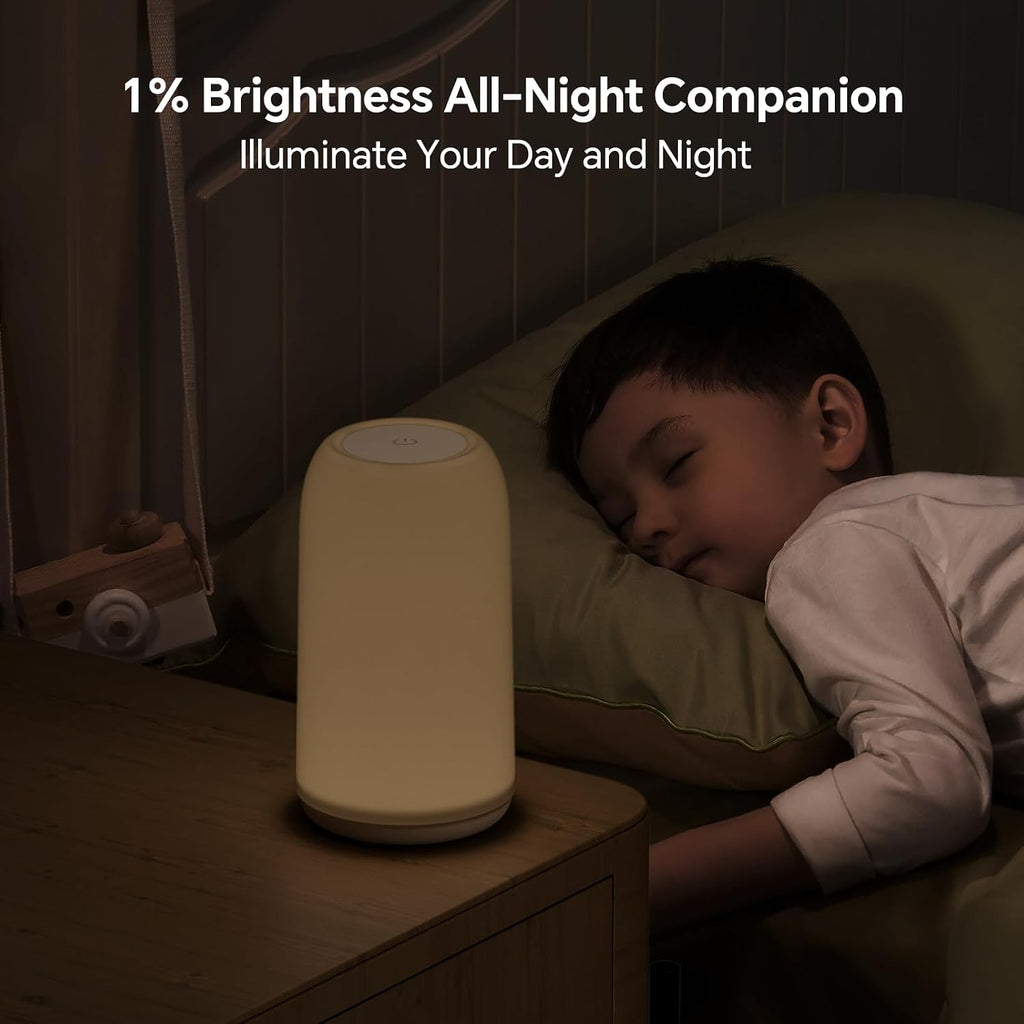ROOTRO Cordless Table Lamps Rechargeable, Touch Lamp for Bedroom [Sleek Design & RGB Mode] 4-Level Brightness Small Bedside Lamp, LED…