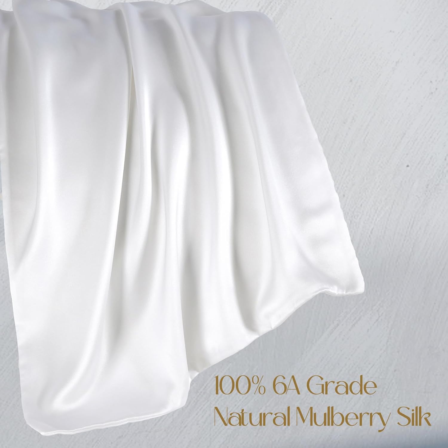 Zimasilk 100% Pure Mulberry Silk Pillowcase for Hair and Skin, with Hidden Zipper, Both Side 19 Momme Silk, 1pc (Body 20"x54", White) 2 pack…