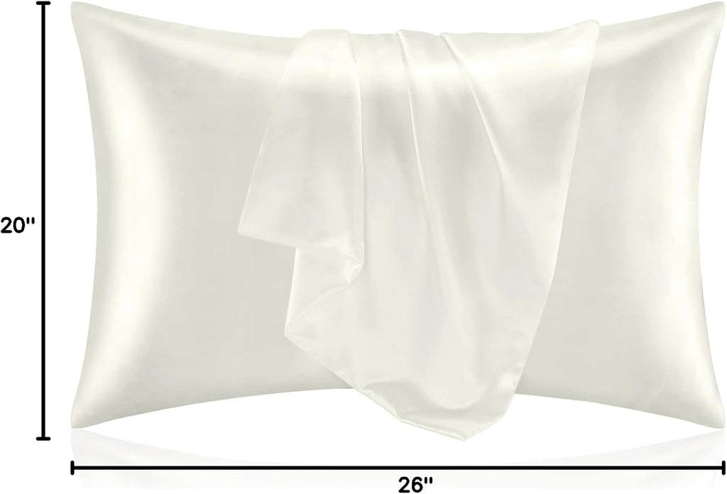 Bedelite Satin Pillowcase for Hair and Skin, Super Soft and Cooling Similar to Silk Pillow Cases 2 Pack with Envelope Closure, Gift for Wom…
